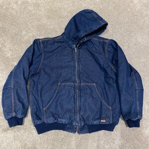 Craftsman Denim Quilt Lined Hooded Jacket Men’s XL Workwear